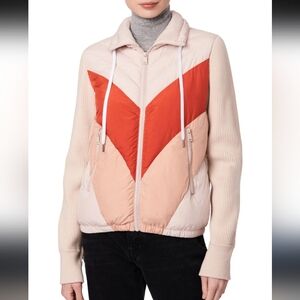 BERNARDO Women's Beige and Red Puffer Jacket